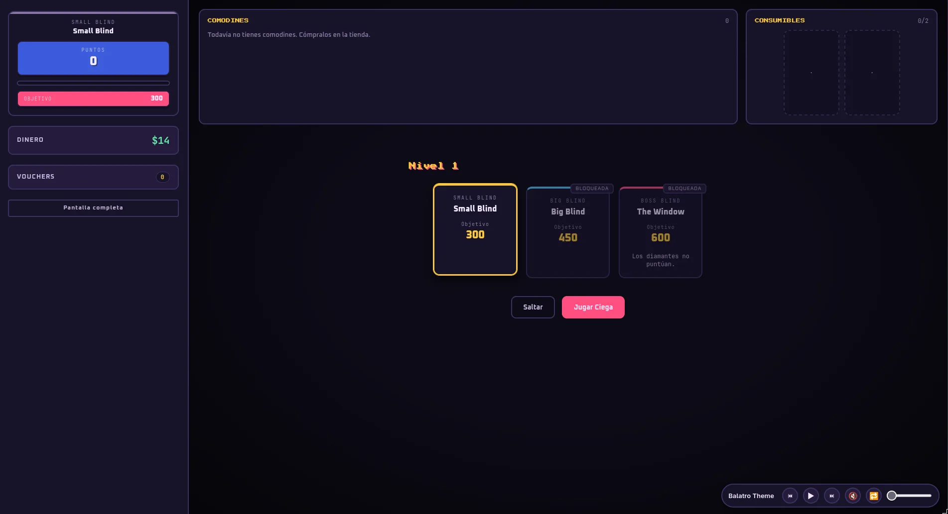 Pantalla 2 de Balatro Web Clone