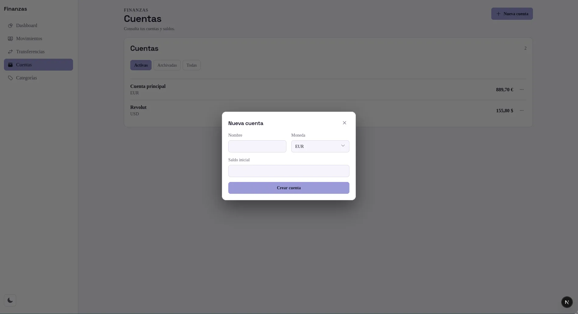 Pantalla 8 de Gestor Financiero Personal