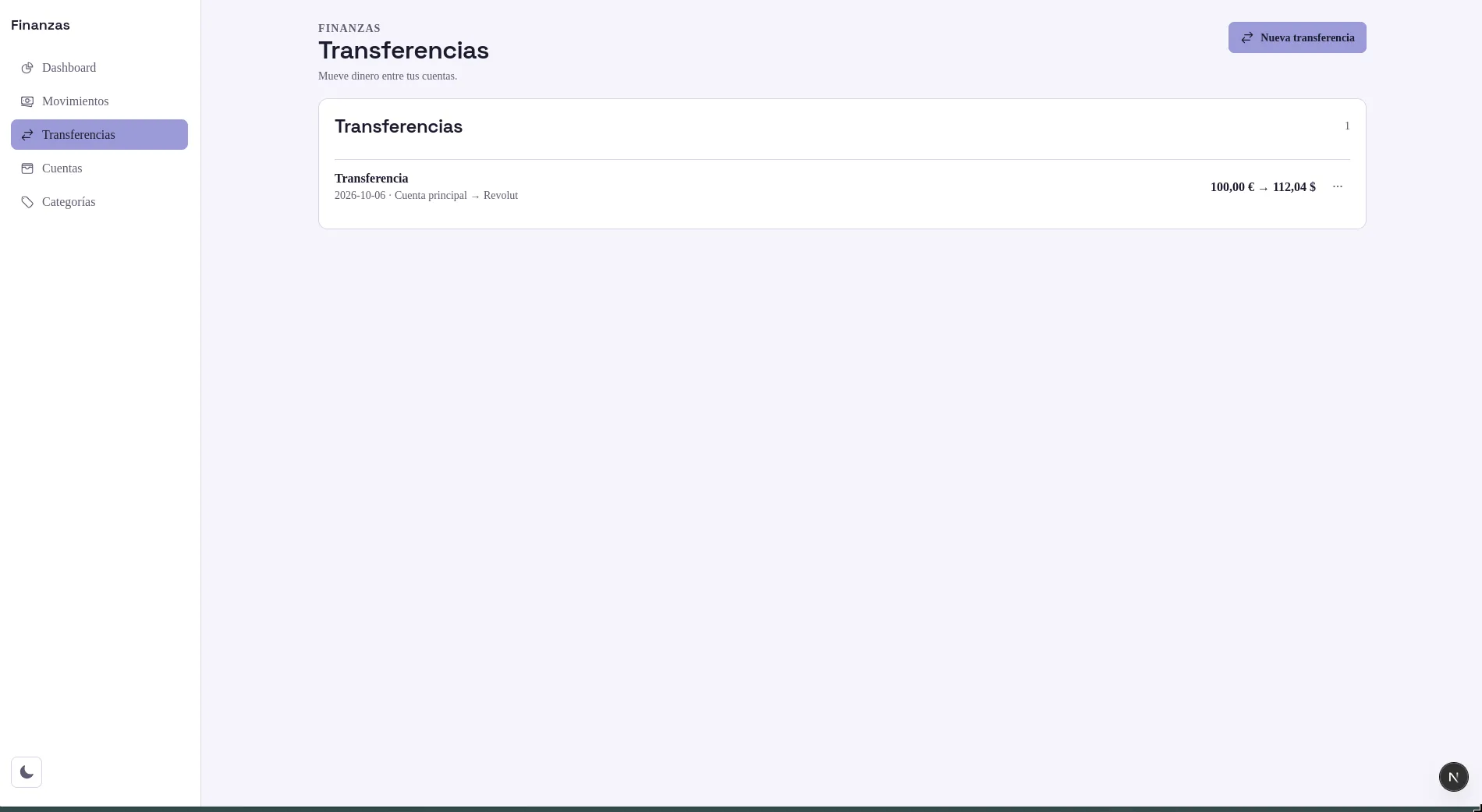 Pantalla 5 de Gestor Financiero Personal
